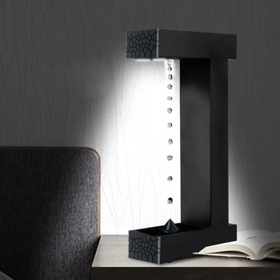 Anti Gravity Levitating Water Drop Technological Ornaments Novel Fountain Table Lamp Clock Magical Home Desk Decor Accessories