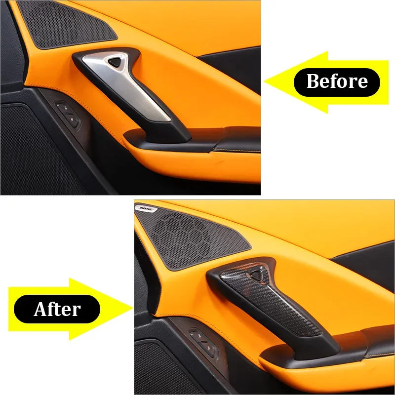 

Настоящее углеродное волокно, электрический переключатель двери автомобиля, рамка, наклейка, наклейка для Chevrolet Corvette C7 2014-19, автомобильные аксессуары для интерьера