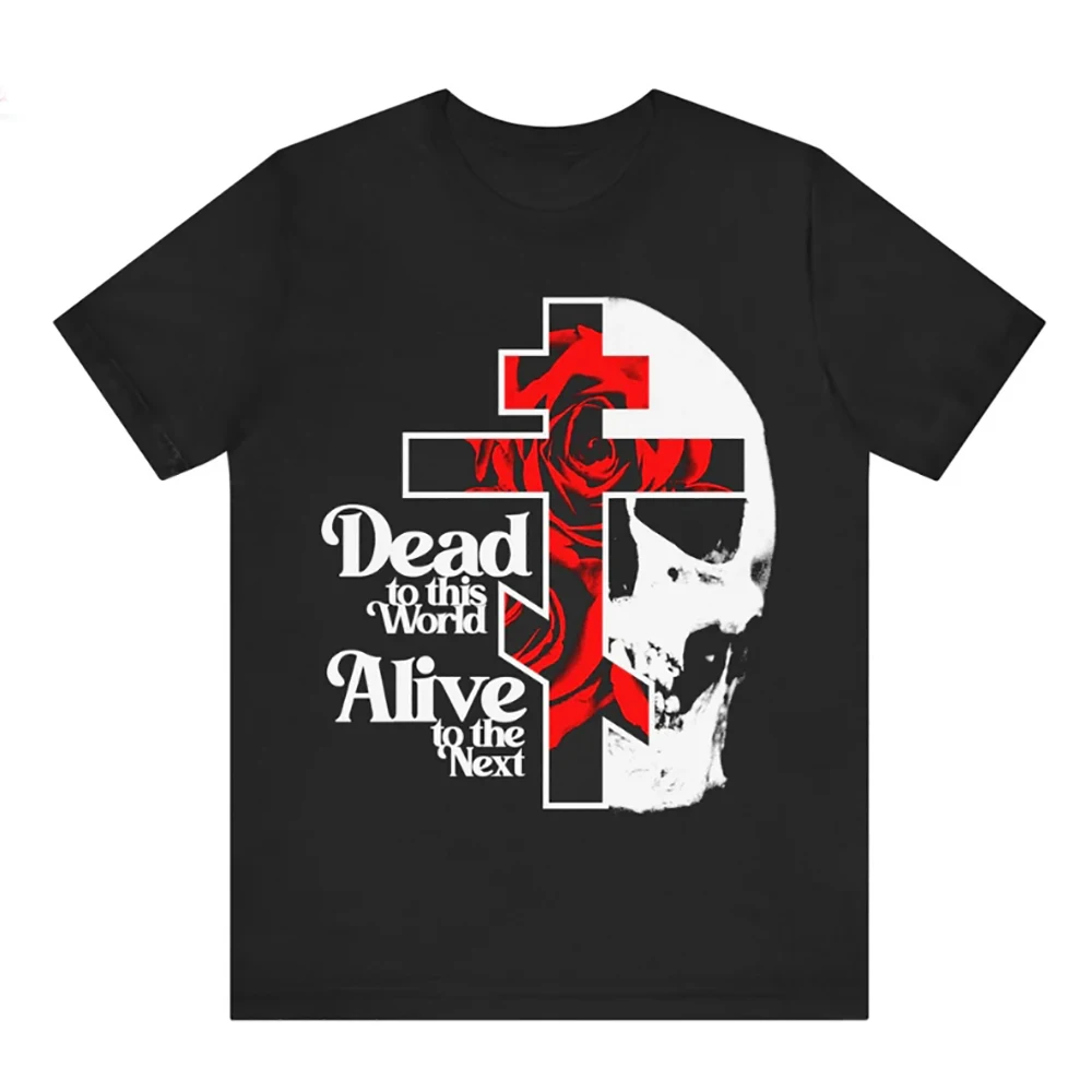 

Dead to this World Skull Cross Bestselling Orthodox Christian T-Shirt 100% Cotton O-Neck Short Sleeve Casual Mens Tee Streetwear