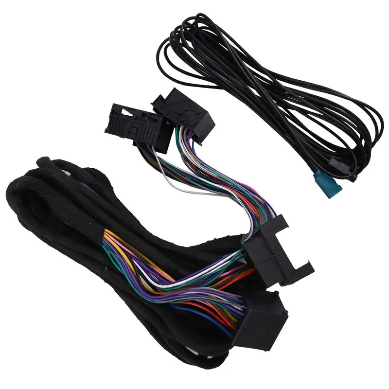 A33K-17+ 40 Pin 6 Meter Extension Wiring Harness For BMW X5 M3 M5 E46 E38 E39 E53 Android Head Unit To Radio Fakra Antenna Power