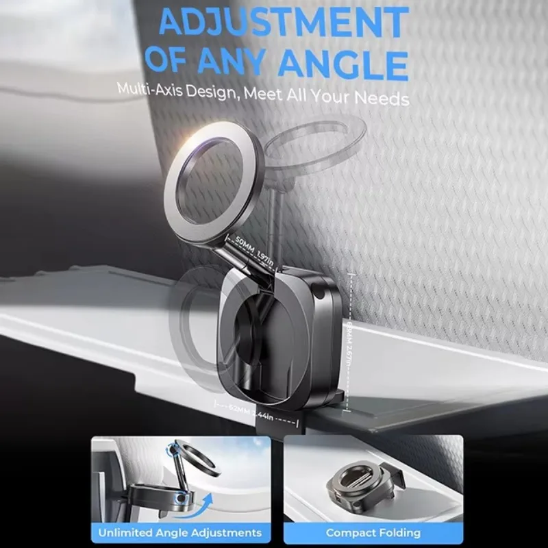 Travel Essentials Magnetic Airplane Phone Holder Pocket Size Gadgets Hands-Free Plane Phone Holder for Long Flight