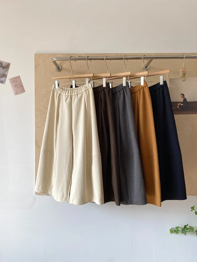 

Осенние новые простые однотонные универсальные повседневные брюки с высокой талией, свободные утягивающие широкие брюки для женщин