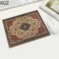 Mini Persian Woven Rug Mat Mousepad Retro Style Carpet  Pattern Cup Laptop PC Mouse Pad With Fring Home Office Table  Anti-slip