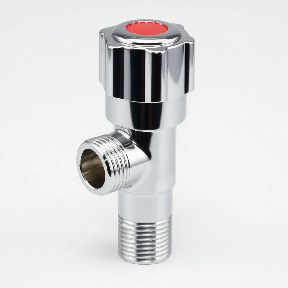 Heavy Duty 304 Stainless Steel Water Valve Brass Core Dual Outlet Angle Tap Rustproof Shutoff Valve For Bathroom Fittings