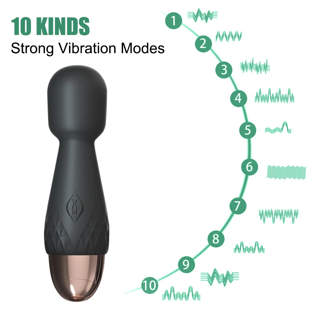 G Spot Massager AV Magic Wand Vibrators Mini Powerful Vibrator for Woman 10 Speeds Clitoris Stimulator Sex Toys for Adult 18