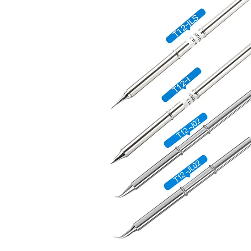 Punte per saldatore a forma di gancio ad ago T12 T12-I ILS J02 JL02 per stazione di saldatura fai da te Hakko FX951 FX950 FM203 STC T12OLED