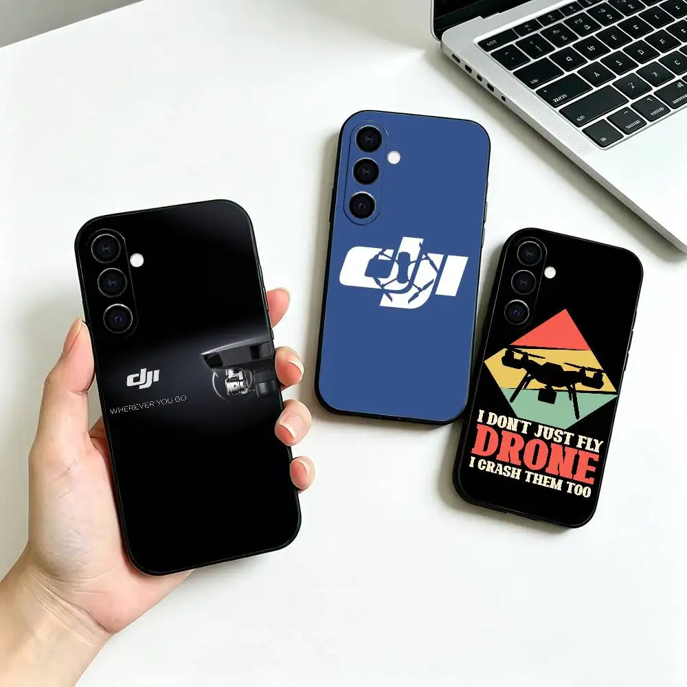 P-Passion DJI Drones Phone Case For Samsung Galaxy A73, A72,A70,A53,A52,A51,Soft Silicone Black Cover