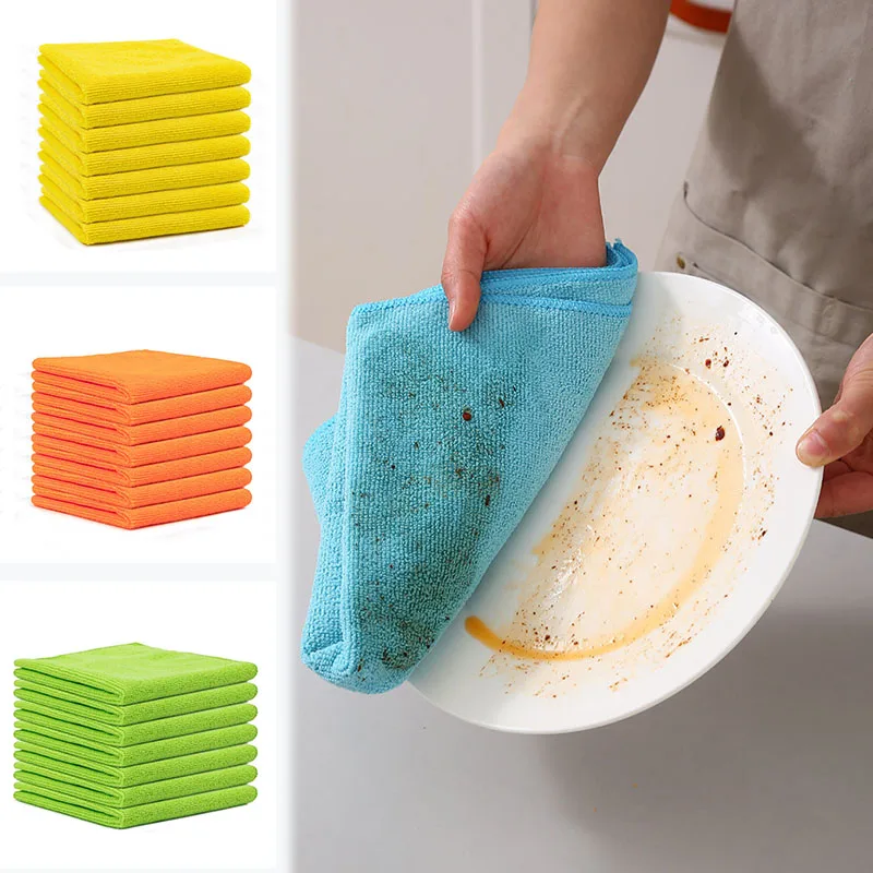 Multi Purpose Microfiber Cleaning Rags Highly Absorbent Lint Free Washable Towels for Kitchen Bathroom Car Home Office Use