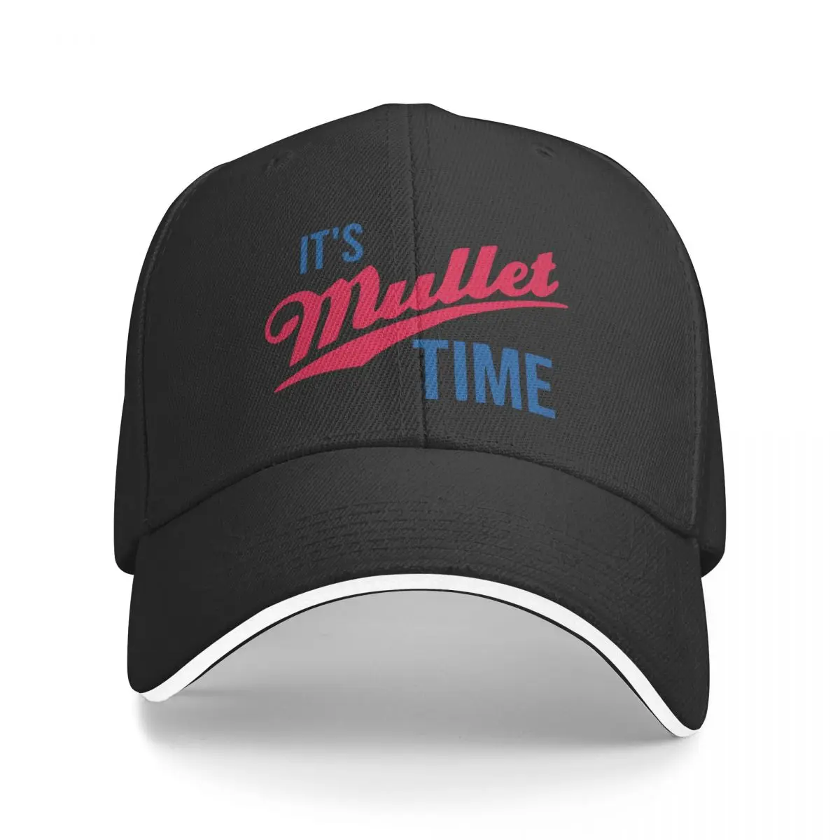 It's Mullet Time, Funny Mullet Baseball Cap Hood Sports Cap Mens Tennis Women's