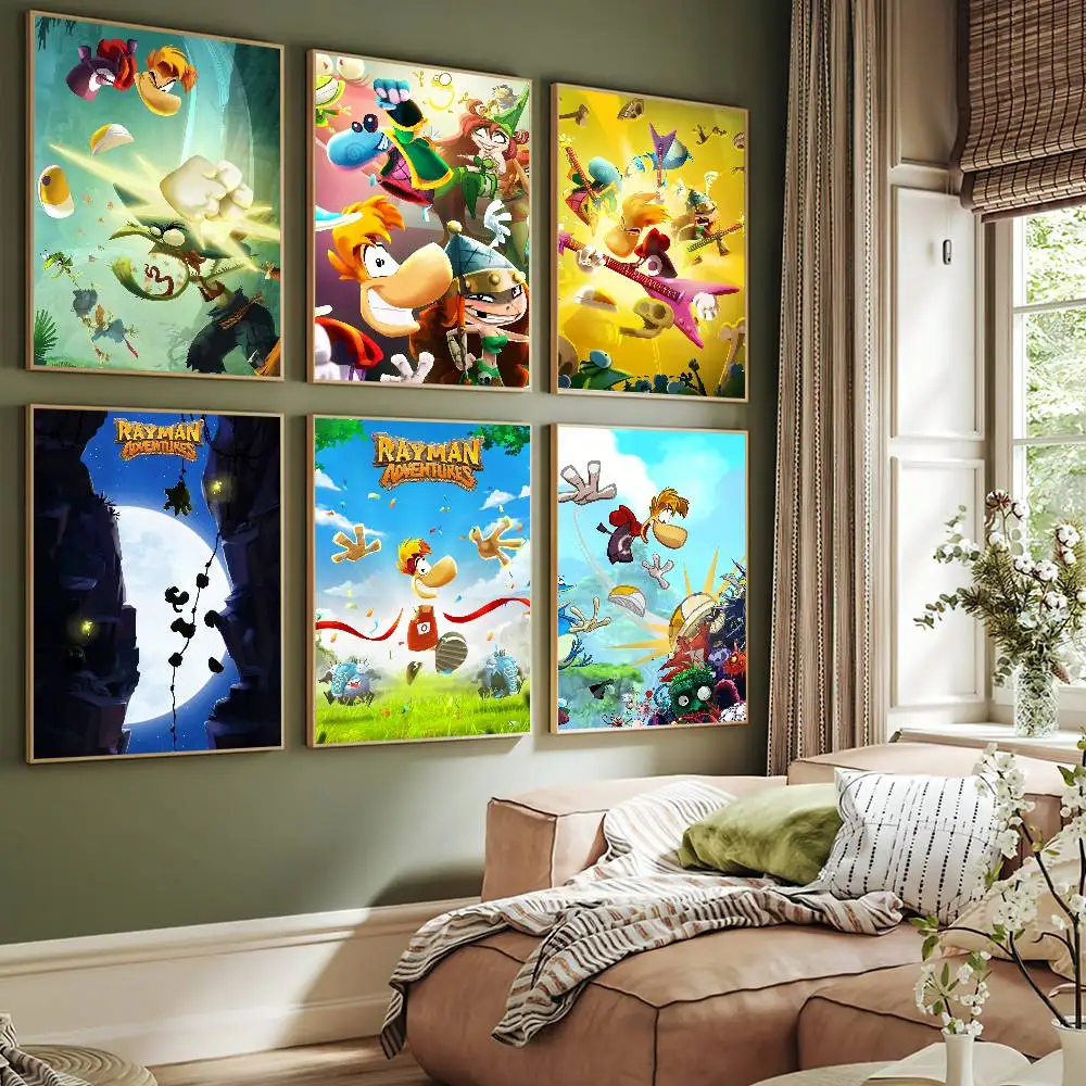 لعبة رائعة R-Rayman ملصق لوحة ذاتية اللصق غرفة المعيشة مكتب الديكور غرفة نوم المنزل الجدار ملصق يطبع #3