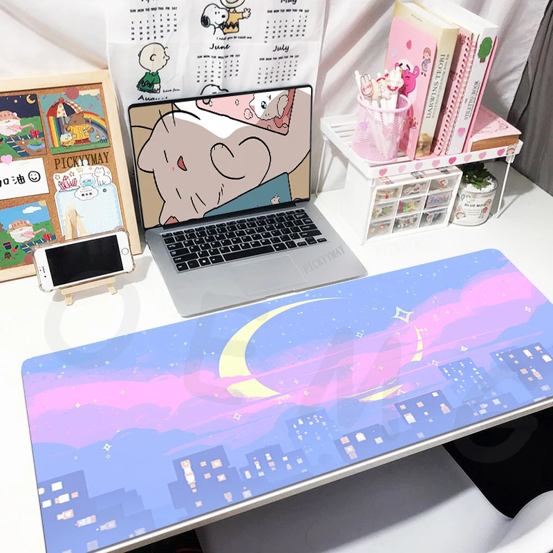 

Pixel Landscape Mouse Pads Gaming Mousepad Gamer Mouse Mat Keyboard Mats Desk Pad Mousepads XXL 90x40cm For Computer