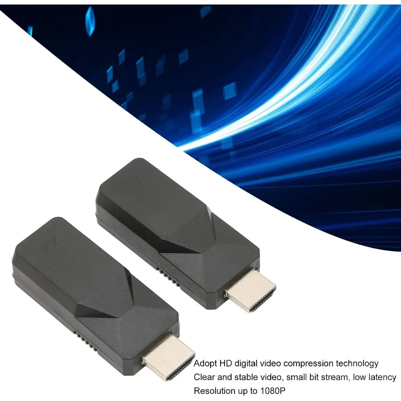 Extender, 1080P Wireless Signal with RJ45 Ethernet Support for Long Distance HD Video Transmission to Monitors Projectors HDTV
