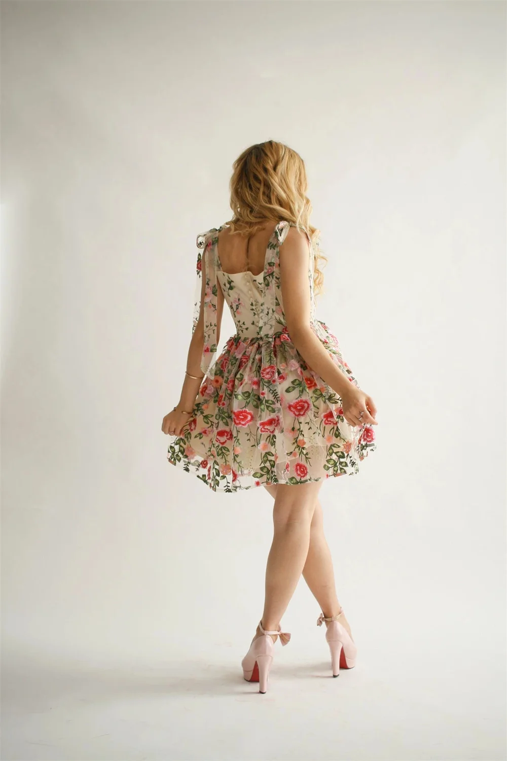 Annie-Vestidos De fiesta con flores bordadas, Vestidos De Noche De tul para ocasiones formales