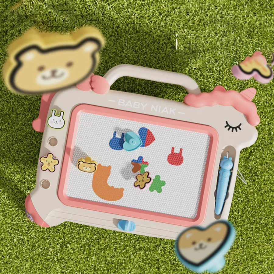 1pc cor das crianças grande graffiti placa apagar placa magnética placa de escrita aprendizagem papelão destacável escritor