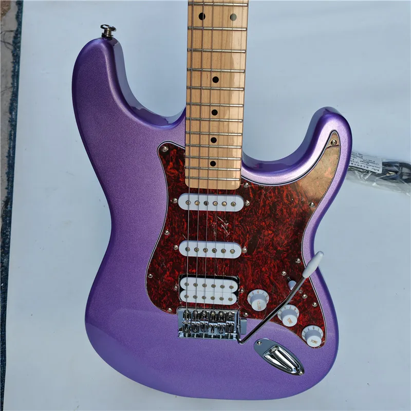 SSH Route Electric Guitar,Silver Purple Mahogany Body Single Rocking Guitar BJ874