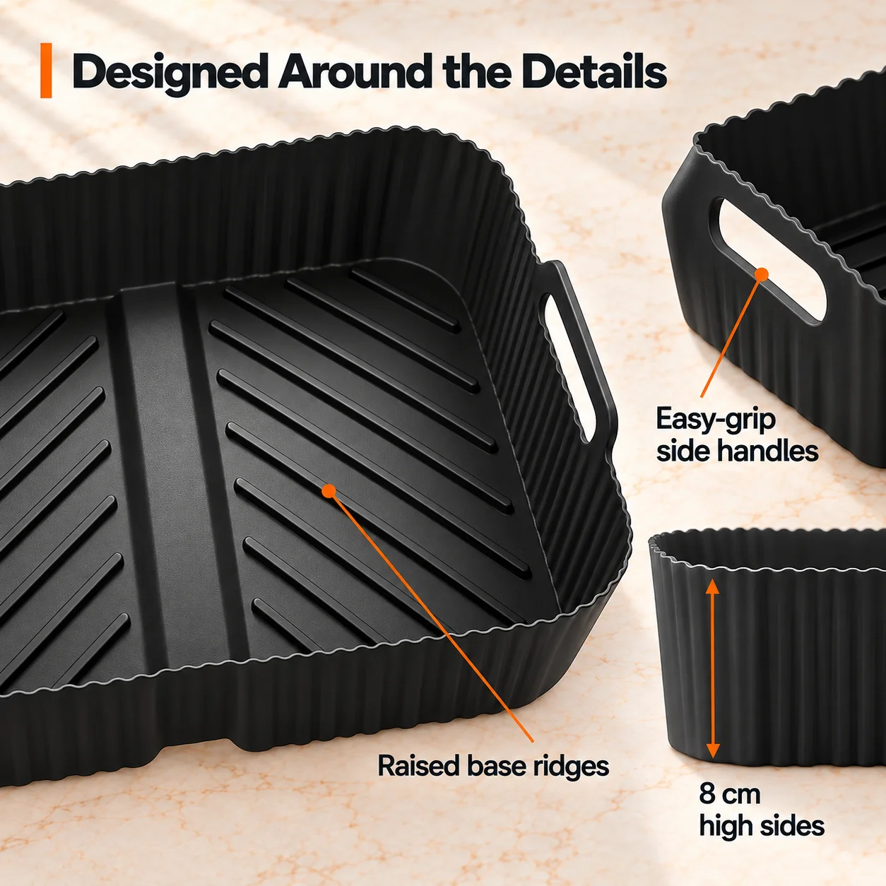 Air Fryer Accessories Set for Ninja Foodi FlexDrawer AF500EU AF500EUCP, Reusable Silicone Air Fryer Liners Dual Basket