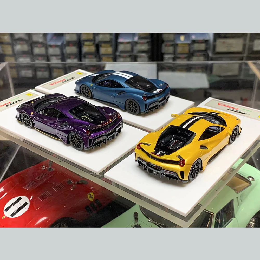 Spot Goods Dmh 1:43 Scale 488 Pista Customized Resin Simulation Car Model Hobby Collection Ornaments High-end Gift Rare Souvenir