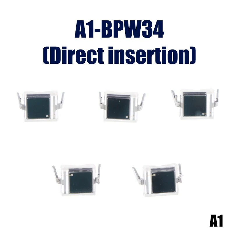 High Quality 5Pcs Photodiode BPW34S BPW34 Surface Mount/Direct Plug-in SMD-2/DIP-2 Silicon PIN Photodiode Infrared Receiver Tube