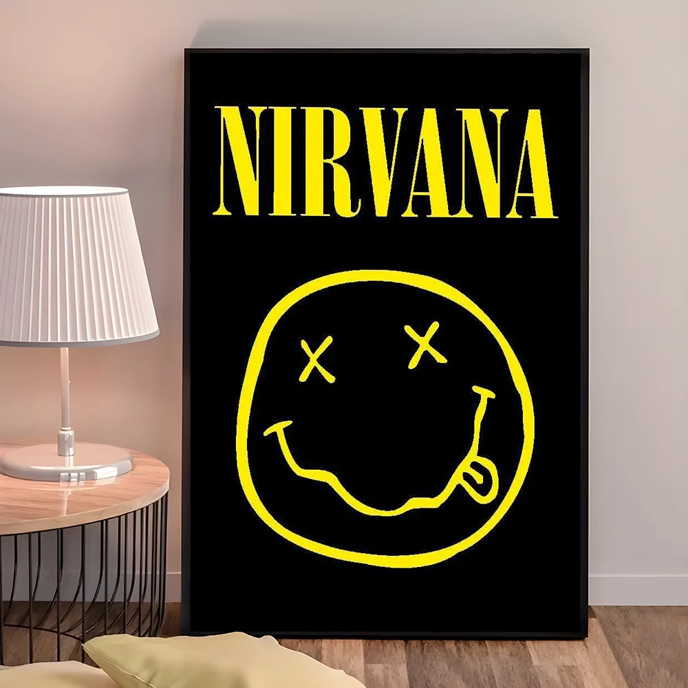 1PC A-N-Nirvana-Rock Band Poster autoadesivo Art adesivo di carta impermeabile Coffee House Bar Room Wall Decor