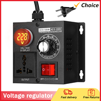 Stepless Voltage Regulator AC 220V 4000W Compact Variable Voltage Controller Speed Temperature Light Voltage Adjuatable Dimmer