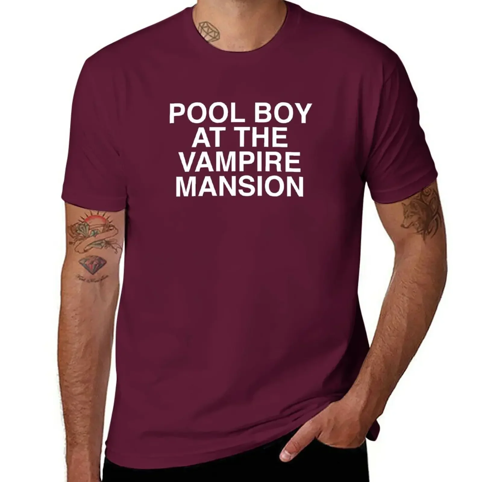 Pool boy at the vampire mansion gerard way Shortsleeve sweat Hot sale outfits fashionRound neck manga streetweat harajuku summer