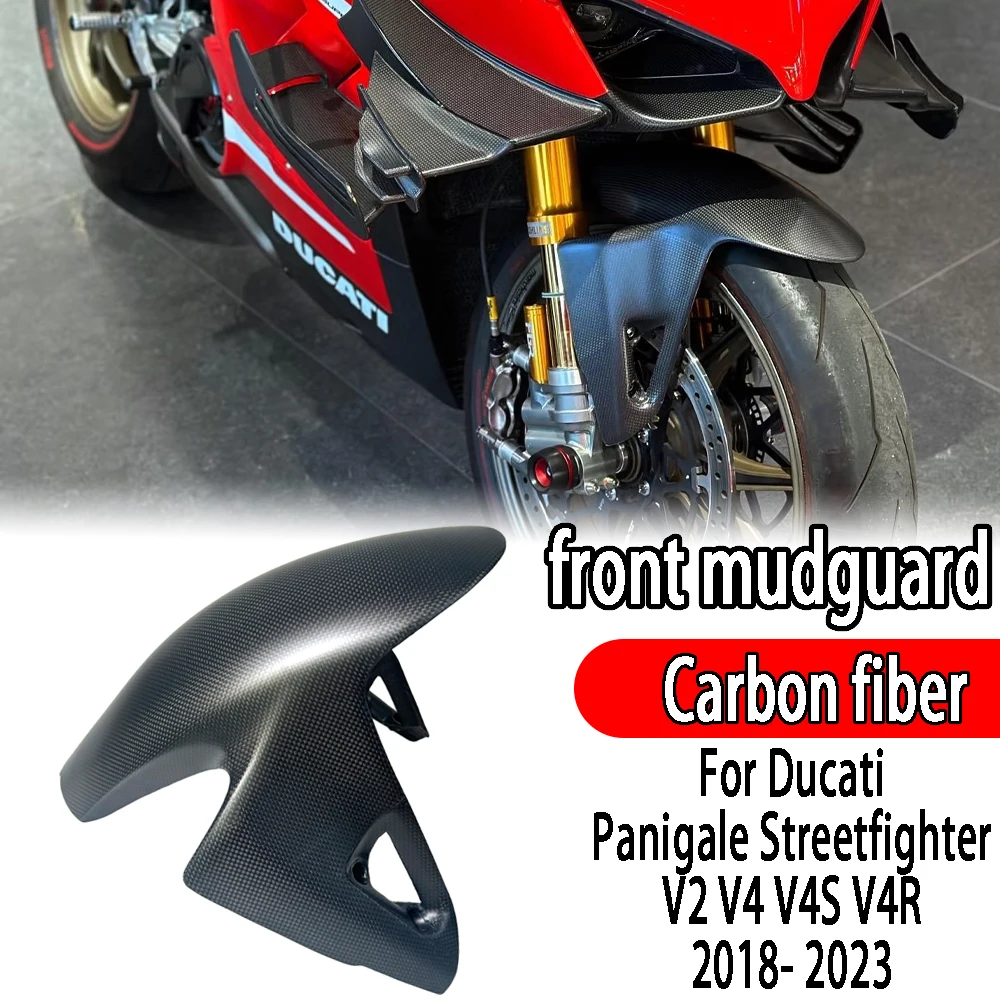 

For Ducati Panigale Streetfighter V2 V4 V4S V4R 2018- 2022 2023 2022 2021 2020Carbon fiber splash guard wheel front mudguard kit