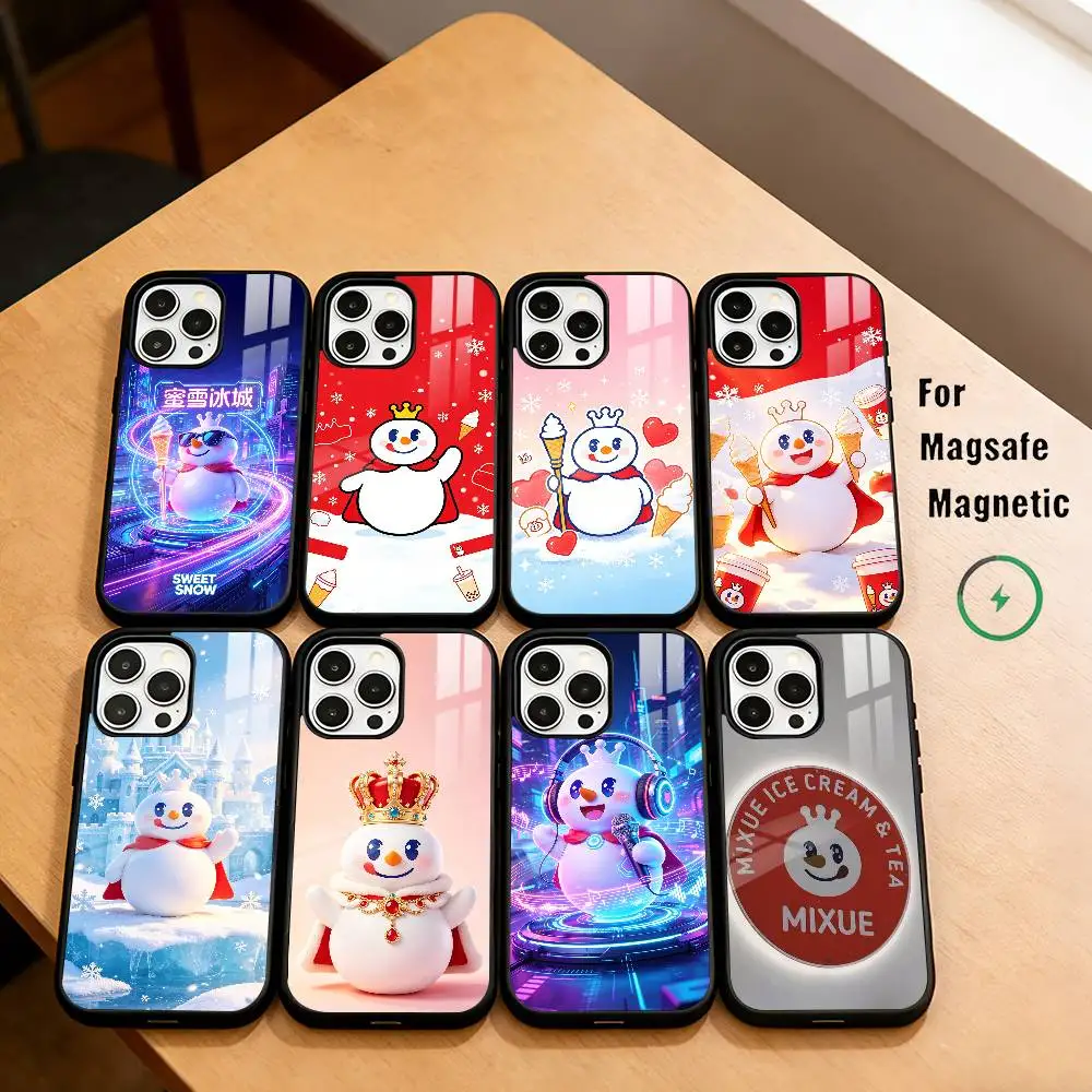 

M-Mixue I-Ice C-Cream Phone Case For iPhone17,16,15,14,13,12,11 Plus,Pro Magnetic with Magsafe Wireless Charging