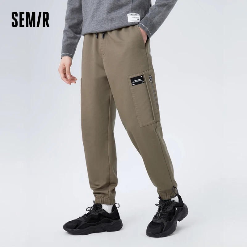 Semir Casual Pants Men Winter Heat Storage Warmth Simple Classic Stylish Daily Workwear Loose Legged Trousers