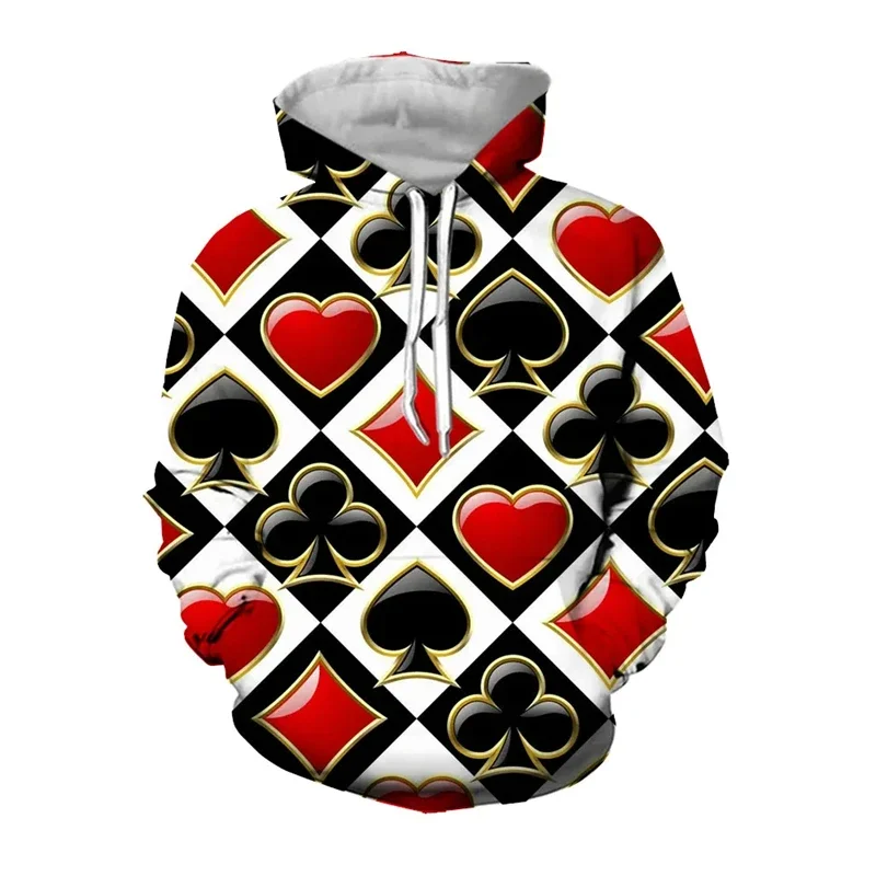 Hip Hop Playing Cards Element 3D Printed Hoodies For Men Clothing Funny Y2k Women Pullovers Casual Streetwear Tracksuit Hoody