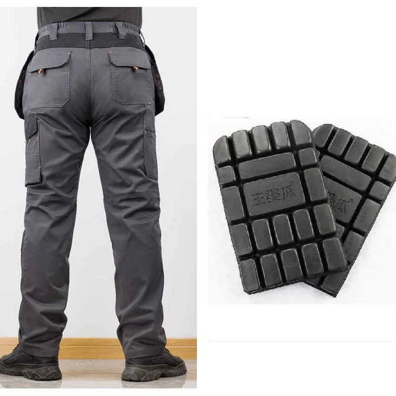 Men Casual Pants Tactical Joggers Cargo Pants Multi-Pocket Trousers Electrician Pants With Knee Protection Pads