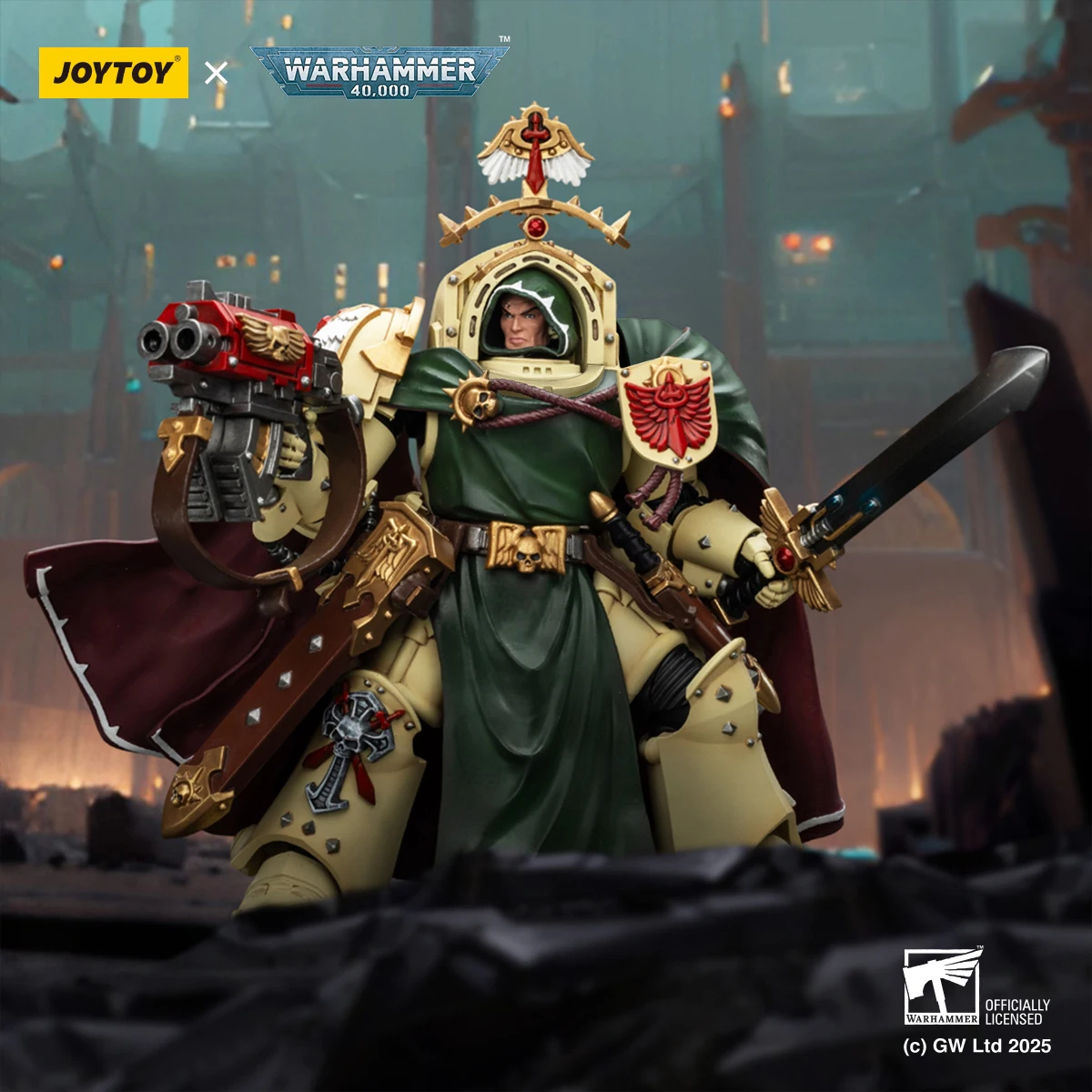 

JOYTOY JT02304 1:18 Dark Angels Belial Grand Master of The Deathwing With the Sword of Silence and Storm Bolter