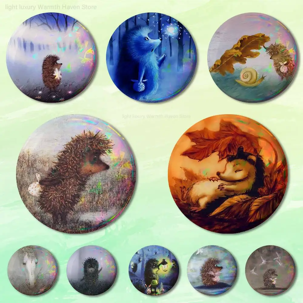 Значки-броши-«Ежик-в-тумане»-58-мм-милые-мультяшные-значки-ручной-работы-для-аксессуаров-для-рюкзаков