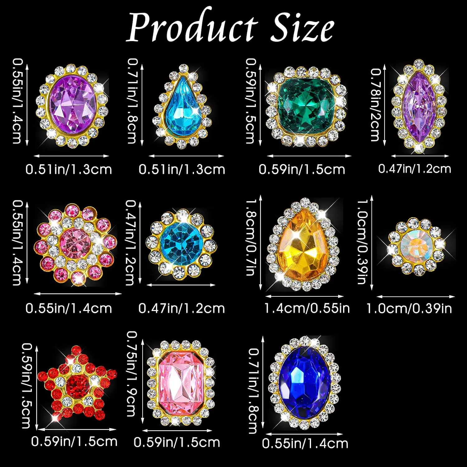Sew on Rhinestones 50 PCS Mixed Shapes Glass Rhinestones Sew on Crystal Little Gems Mental Flatback with Silver Claw Glass Sewing Gems for Clothes DIY Craft Shoes Dress Jewelry Making(Mix Gold Base)