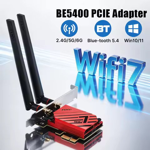 5400M WIFI 7 MT7925 PCIe Wireless Adapter Tri-Band 2.4G 5G 6GHz BT5.4 Red Loop Antenna WiFi Card Upgrade for Windows 10/11 PC