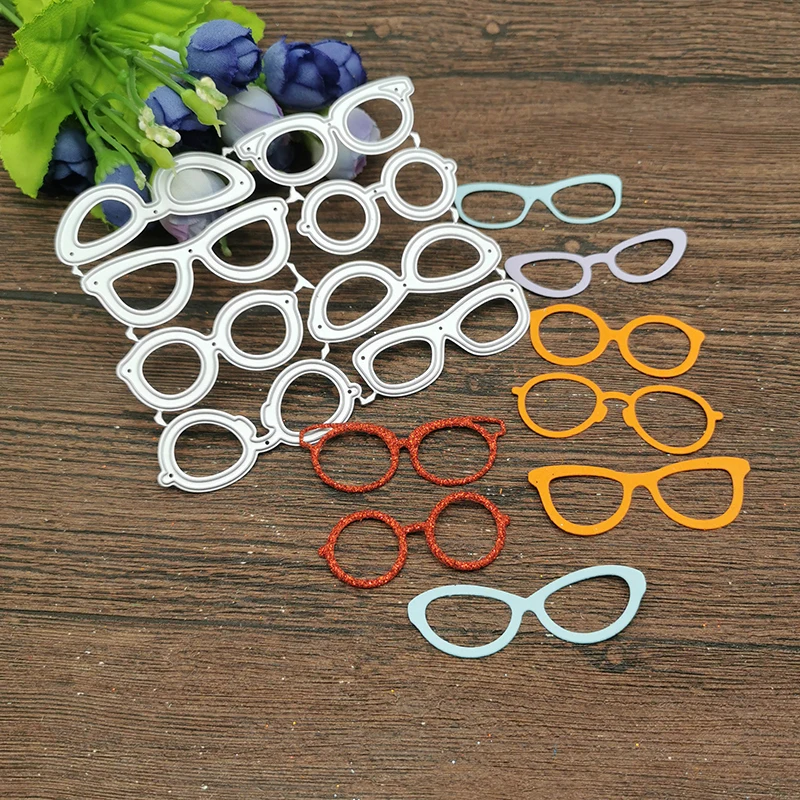 

AOKEDIY 8 Pcs glasses Metal Cutting Dies Stencils For DIY Scrapbooking Decorative Embossing Handcraft Template