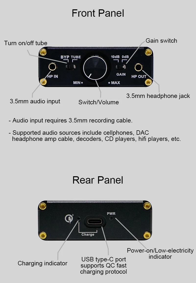 KAEI Design TAP-2 Mini Hifi Tube Headphone Amplifier of Large Thrust (Upgraded Op Amp Muses02)