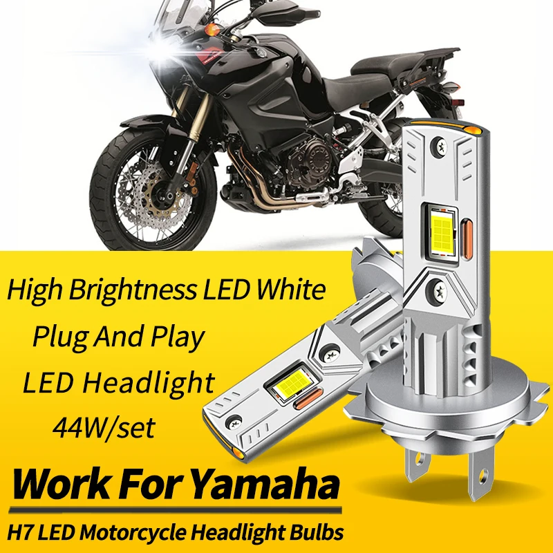 1PC/2PCS H7 Motorcycle LED Headlights Bulbs High Low Beam Canbus For Yamaha Super Tenere XTZ1200 2012-2021 12V Moto Accessories