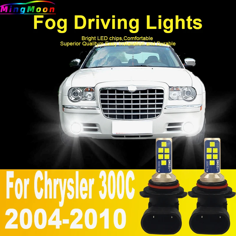 2pcs LED Fog Light Blub Lamp 9005 HB3 Canbus No Error For Chrysler 300C 2004-2010 Crossfire Sebring PT Cruiser White 6000K 12V