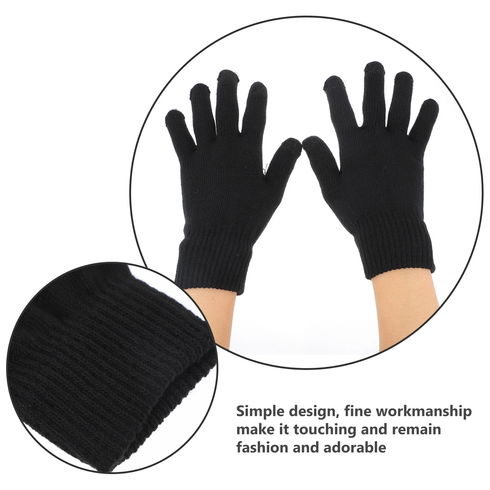 محبوك يندبروف قبعة وشاح قفازات مجموعة طبقة مزدوجة اصطف قبعة الرقبة أدفأ للرجال النساء الأسود الشتاء الرياضة في الهواء الطلق #3