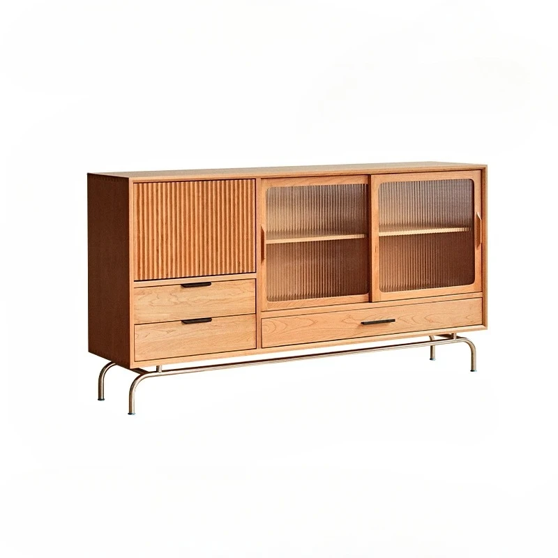 

Nordic Solid Wood Sideboard Oak Cherrywood Japanese-Style Mid-Ancient Living Room and Kitchen Storage Locker