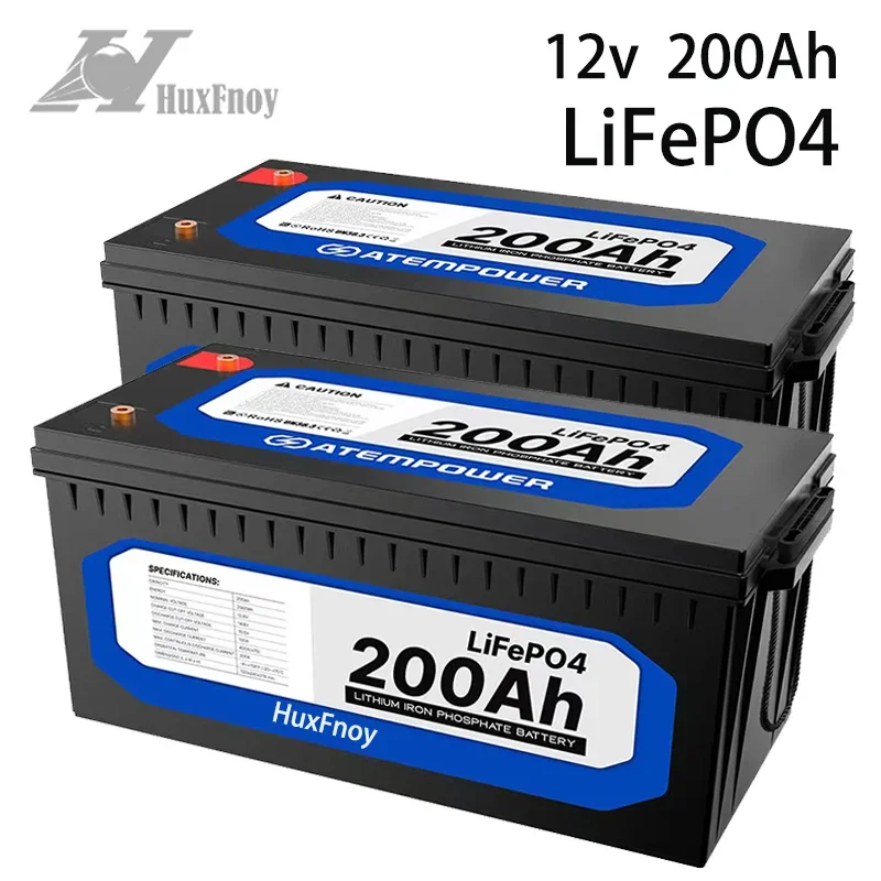 12V 200ah Lifepo4 Batterij Pakket Lithium Ijzer Fosfaat Batterijen Ingebouwde Bms Voor Zonne-Boot Geen Belasting