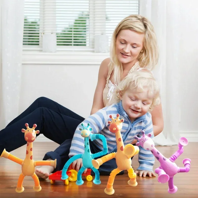 Giraffa Pop Tubes giocattoli sensoriali novità Spring Fidget Toy tubo elasticizzato giocattolo antistress per bambini regalo di compleanno per