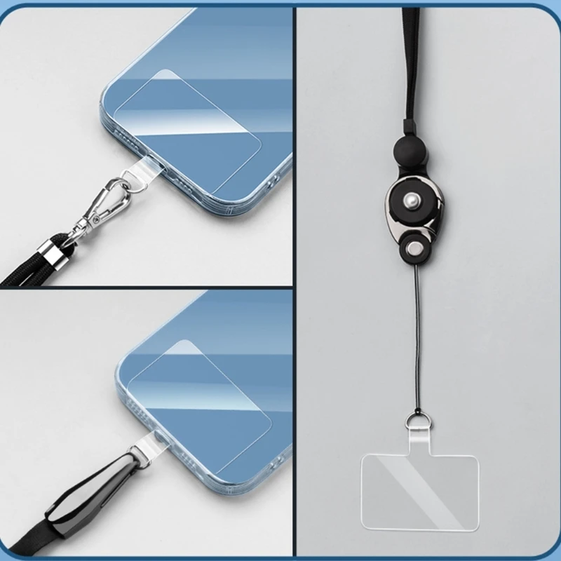 Dropship Phone Lanyard Patches Pad Tether Tab Phone Strap Connector with Metal Rings