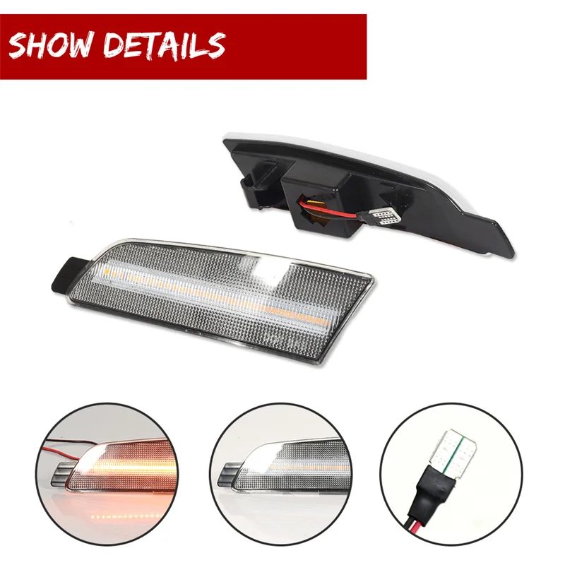 For Mazda 6 2009 2010 2011 2012 2013 Amber / White LED Car Front Fender Side Marker Parking/Driving Lights Turn Signal Lights