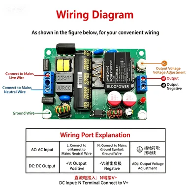48w ultra-thin 220v to 12v4a/24v2a power module small size ac-dc industrial equipment power board