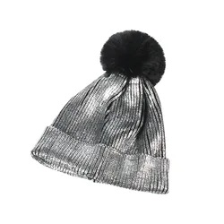 Women Beanie Hat Ladies Knitted Warm-keeping Cap Outdoor Cycling Hiking Winter Hip-hop Hat, Rainbow Color