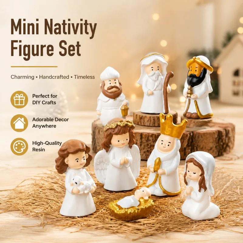 Cute Miniature Figurine Particle Ornaments, Resin Tiny Doll‑house DIY Accessory, Delicate Desktop Decor Trinket, Compact