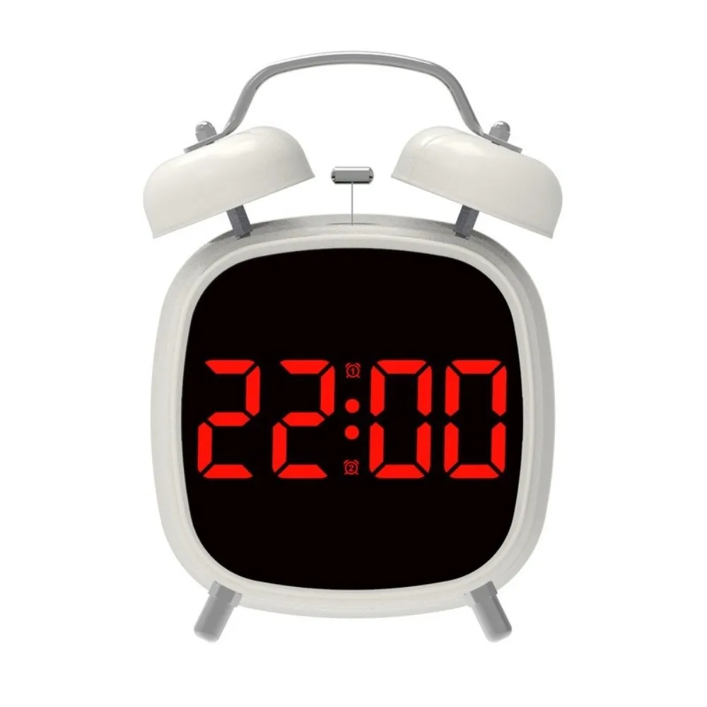 

High Volume Twin Bell Alarm Clock Voice Control Temperature Displa Digital Alarm Clock 12/24H Snooze Loud Volume Table Clock