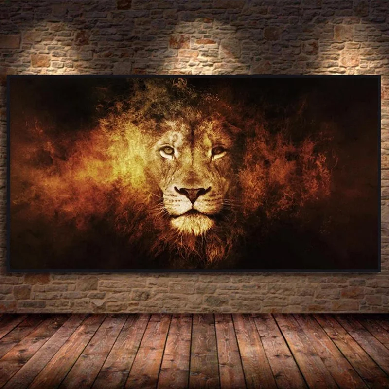 1pc frameless Canvas Painting Lion Wild Animal Lion King Canvas Art Painting Posters and Prints Cuadros Wall Art Picture for Liv