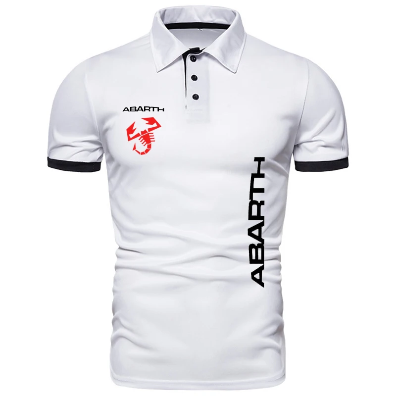 Summer new men\'s polo shirts abarth logo print Business Cotton Hip Hop Street Men\'s Tees men\'s shirts men\'s t-shirts